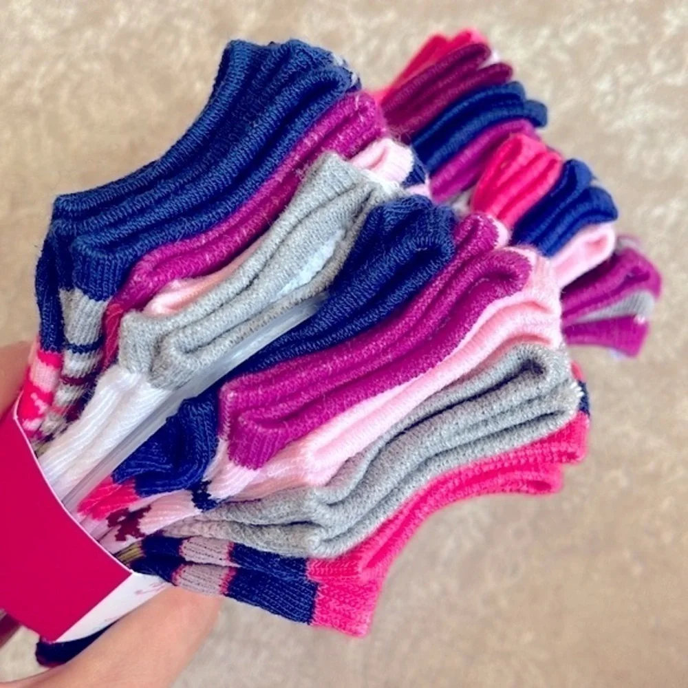 Brand New Charlotte 20-Pair Pack of Girls Socks No Show Ankle Colorful Unicorn